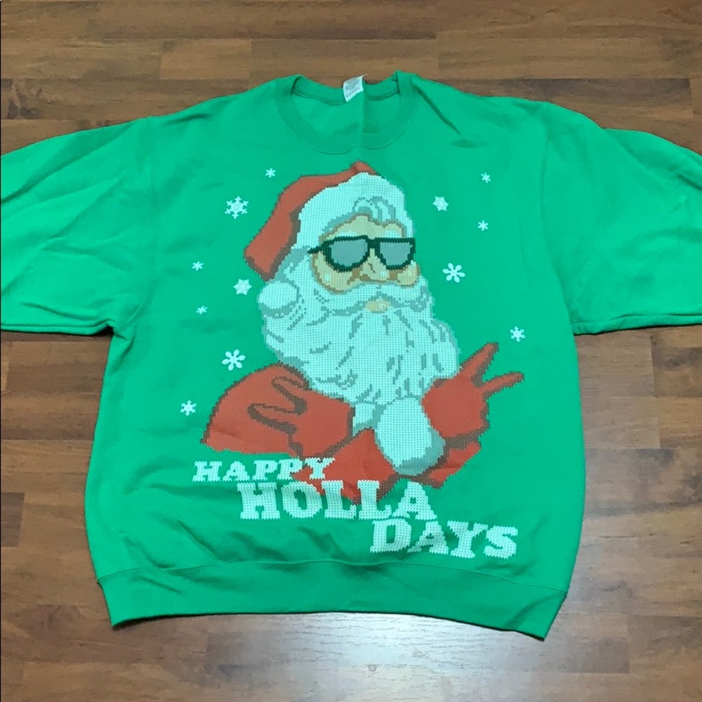 Ugly Christmas Sweater “Happy Holla Days” Size L